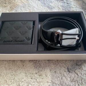 Armani mens belt and wallet